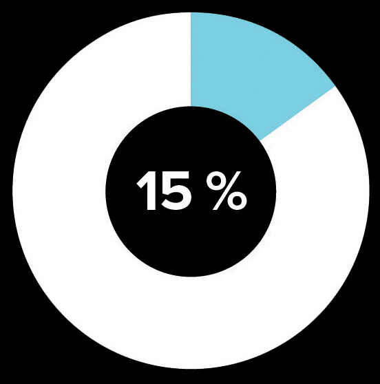 diagramme circulaire représente 15 %
